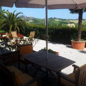 one of the terraces at Villa Bussola - Le Marche