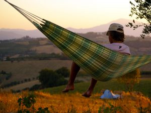 Relaxing in the hammock at Villa Bussola - Le Marche